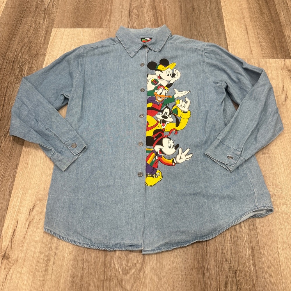 Vintage Disney Mickey Unlimited Jerry Leigh Jean Denim Junior Teen Shirt